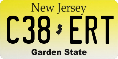 NJ license plate C38ERT