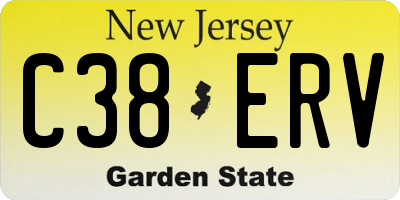 NJ license plate C38ERV