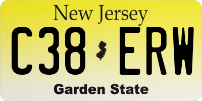 NJ license plate C38ERW