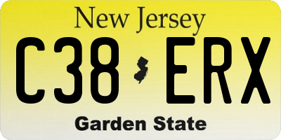 NJ license plate C38ERX