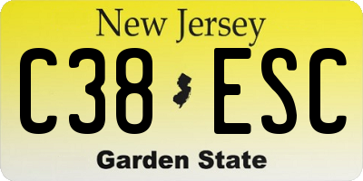 NJ license plate C38ESC