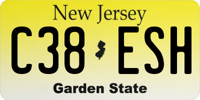 NJ license plate C38ESH