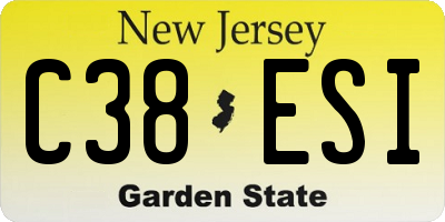 NJ license plate C38ESI