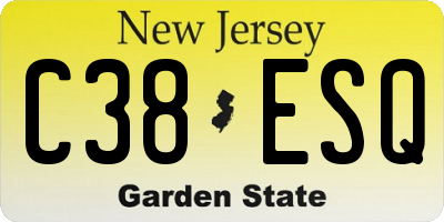 NJ license plate C38ESQ