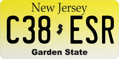 NJ license plate C38ESR