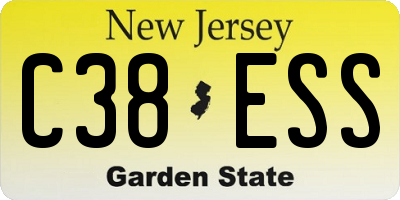 NJ license plate C38ESS