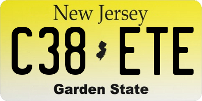 NJ license plate C38ETE