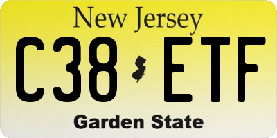 NJ license plate C38ETF