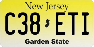NJ license plate C38ETI