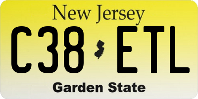 NJ license plate C38ETL