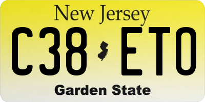 NJ license plate C38ETO