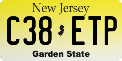 NJ license plate C38ETP