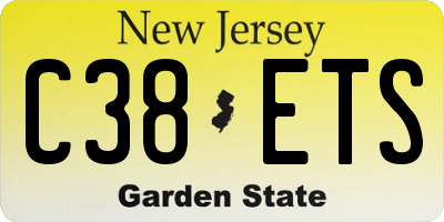 NJ license plate C38ETS