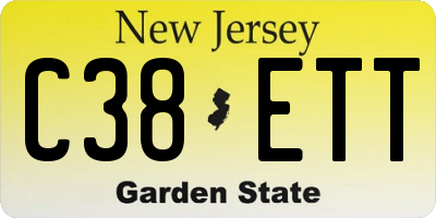 NJ license plate C38ETT