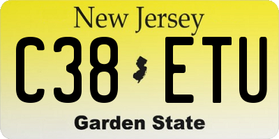 NJ license plate C38ETU