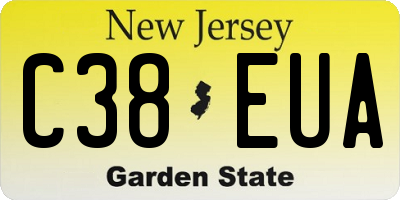 NJ license plate C38EUA