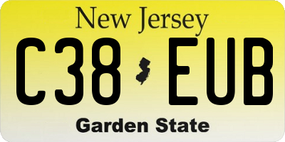 NJ license plate C38EUB
