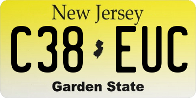 NJ license plate C38EUC