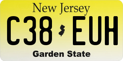 NJ license plate C38EUH