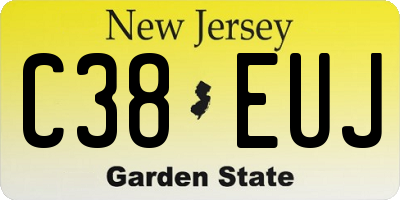 NJ license plate C38EUJ