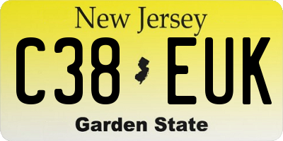NJ license plate C38EUK