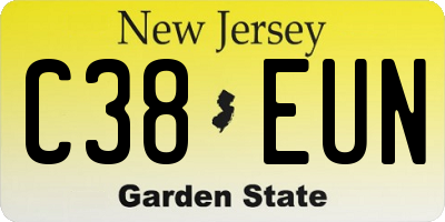 NJ license plate C38EUN