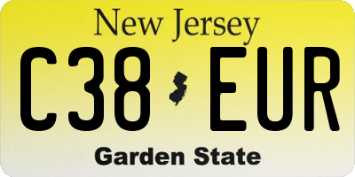 NJ license plate C38EUR
