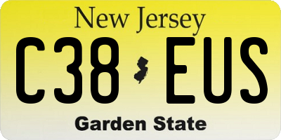 NJ license plate C38EUS