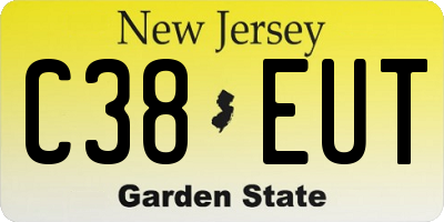 NJ license plate C38EUT