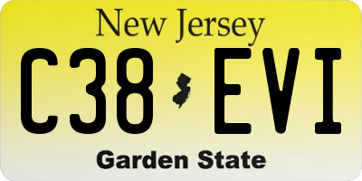 NJ license plate C38EVI
