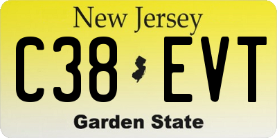 NJ license plate C38EVT