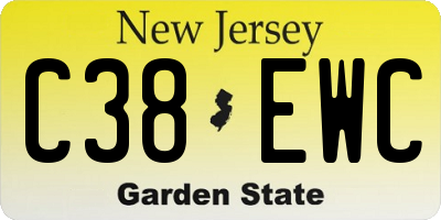 NJ license plate C38EWC