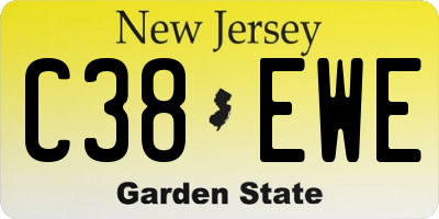 NJ license plate C38EWE