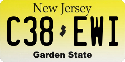 NJ license plate C38EWI