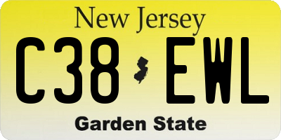 NJ license plate C38EWL
