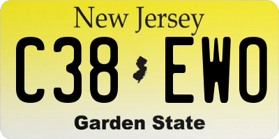 NJ license plate C38EWO