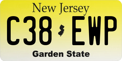 NJ license plate C38EWP