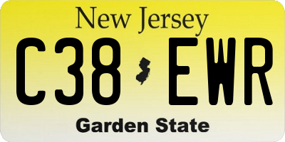 NJ license plate C38EWR