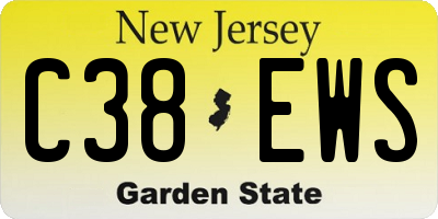 NJ license plate C38EWS