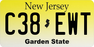NJ license plate C38EWT