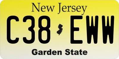 NJ license plate C38EWW