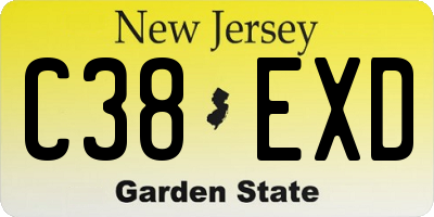 NJ license plate C38EXD