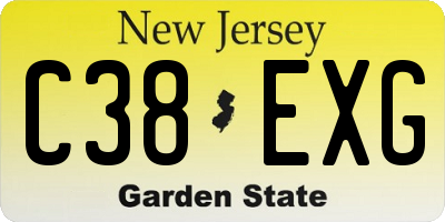 NJ license plate C38EXG