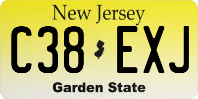 NJ license plate C38EXJ