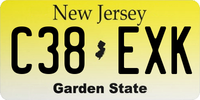 NJ license plate C38EXK