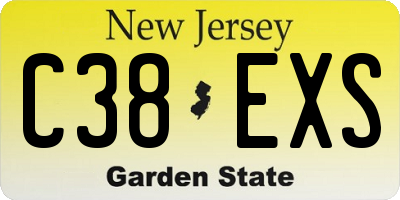 NJ license plate C38EXS
