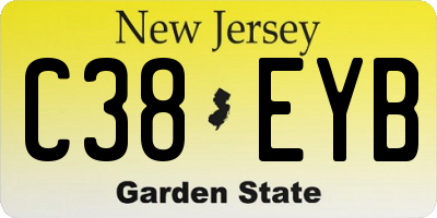 NJ license plate C38EYB