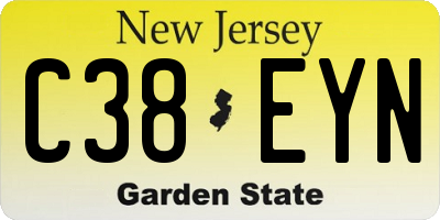 NJ license plate C38EYN