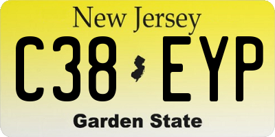 NJ license plate C38EYP