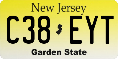 NJ license plate C38EYT